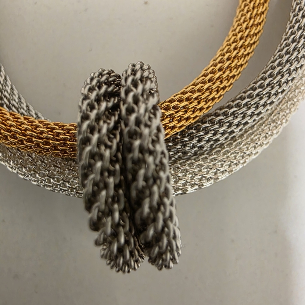 🔥3-Strand Mesh Necklace with Floating Rings - Picture 8 of 11